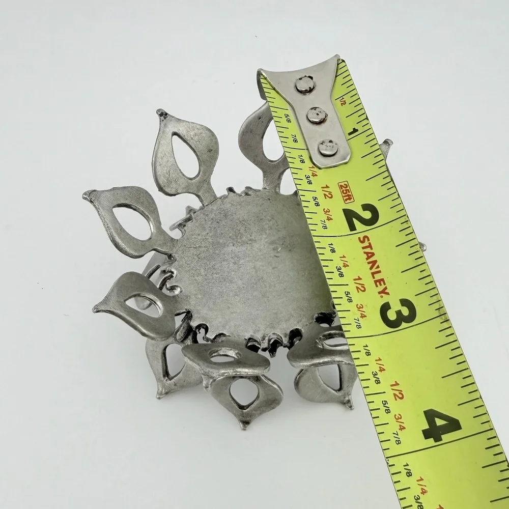 Metzke Pewter Leaf Candle‎ Holder Stand Small Silver Excellent Vintage Botanical